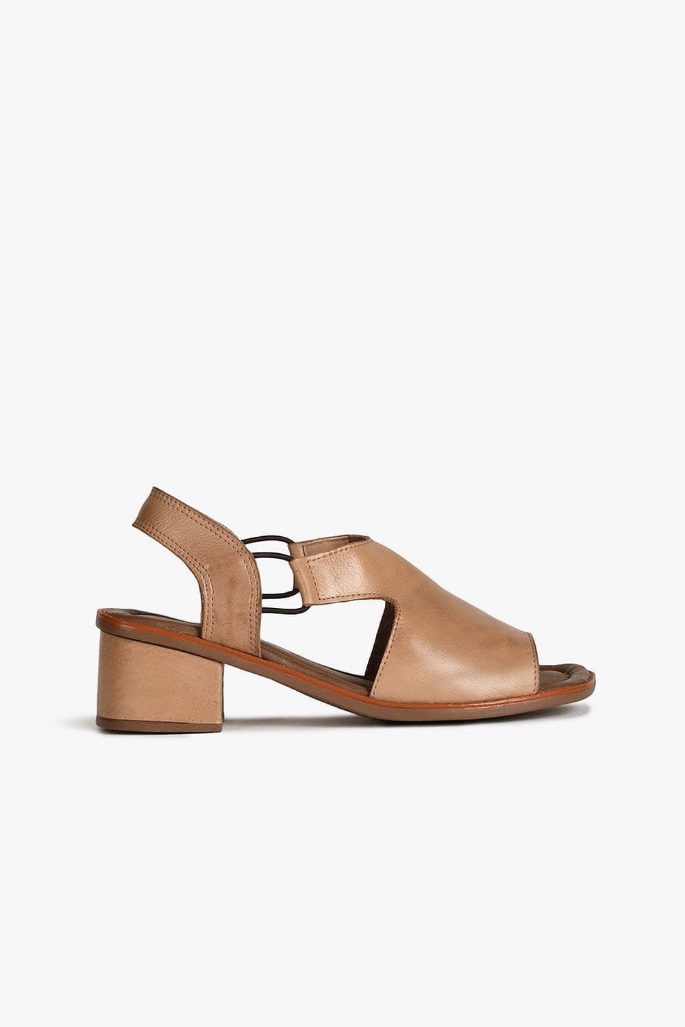 Sandália Feminina Salto Médio Mundial Dayse Bege 1