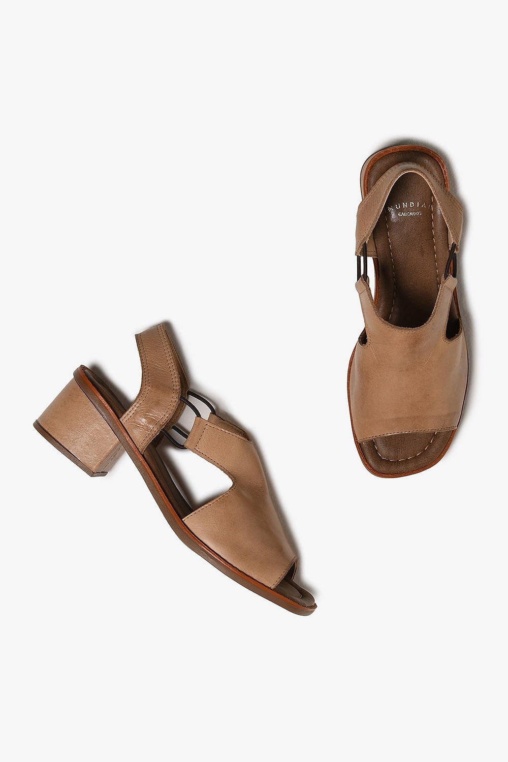 Sandália Feminina Salto Médio Mundial Dayse Bege 3