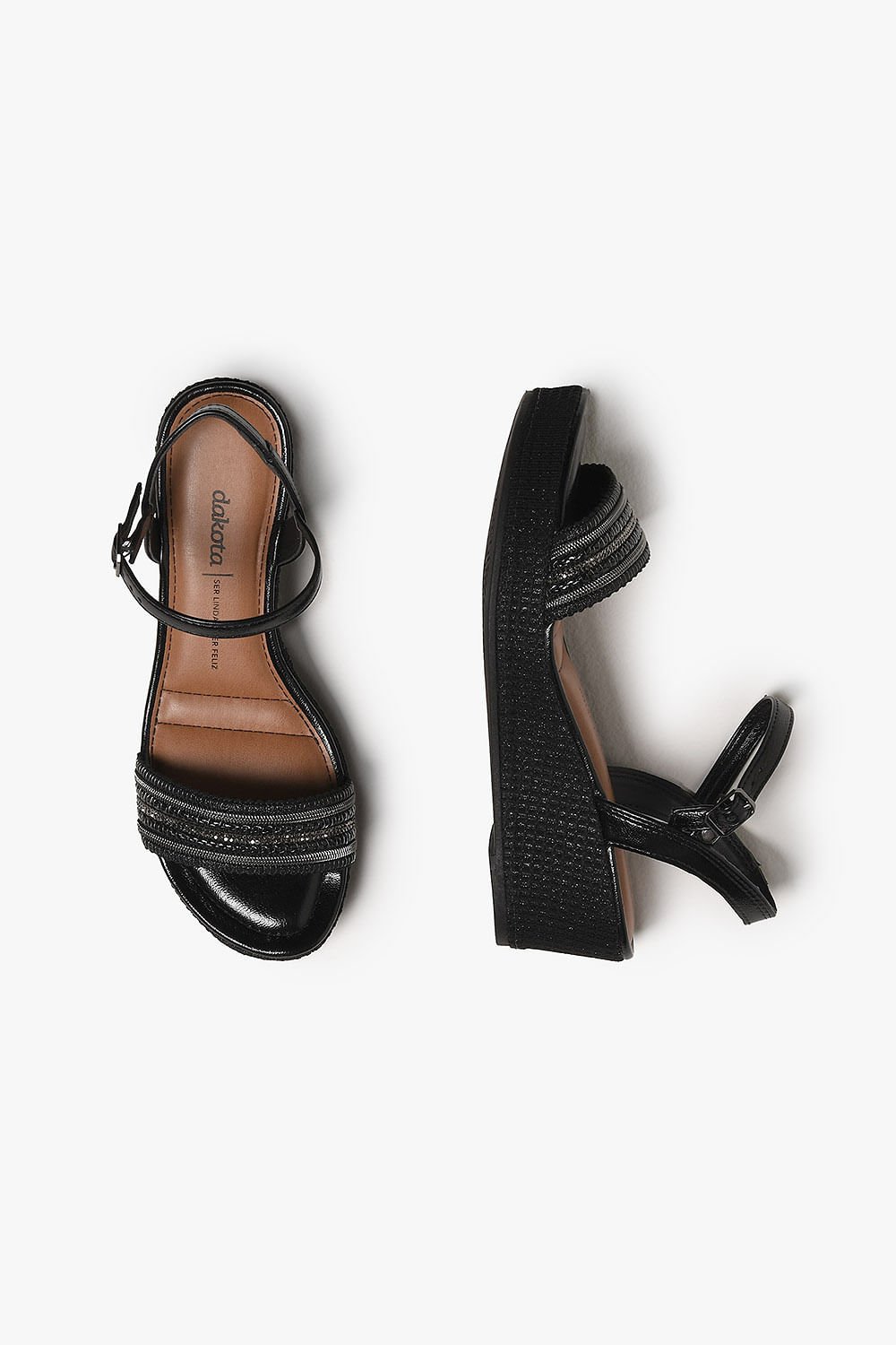 Sandália Feminina Anabela Dakota Koralina Preto 3