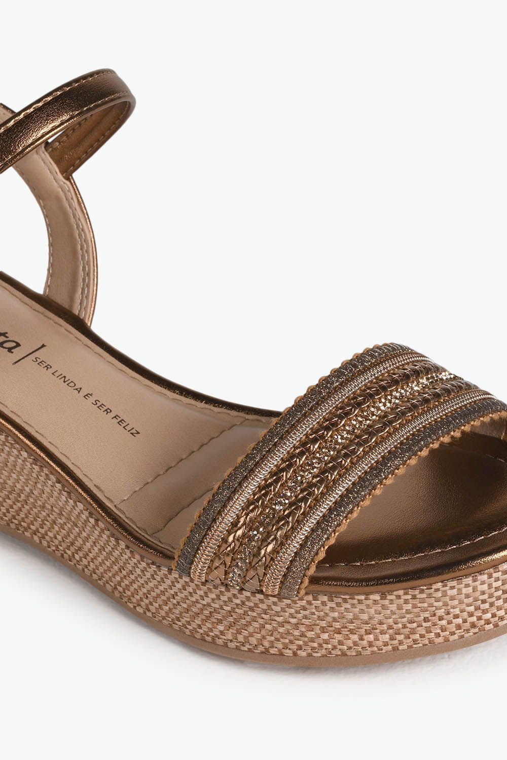 Sandália Feminina Anabela Dakota Koralina Dourado 2