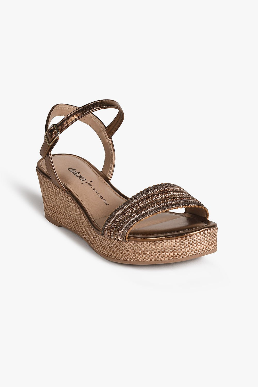 Sandália Feminina Anabela Dakota Koralina Dourado 4