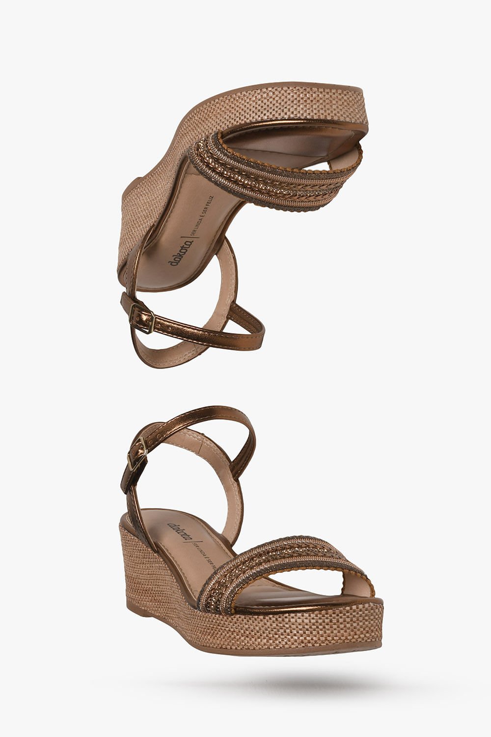 Sandália Feminina Anabela Dakota Koralina Dourado 5