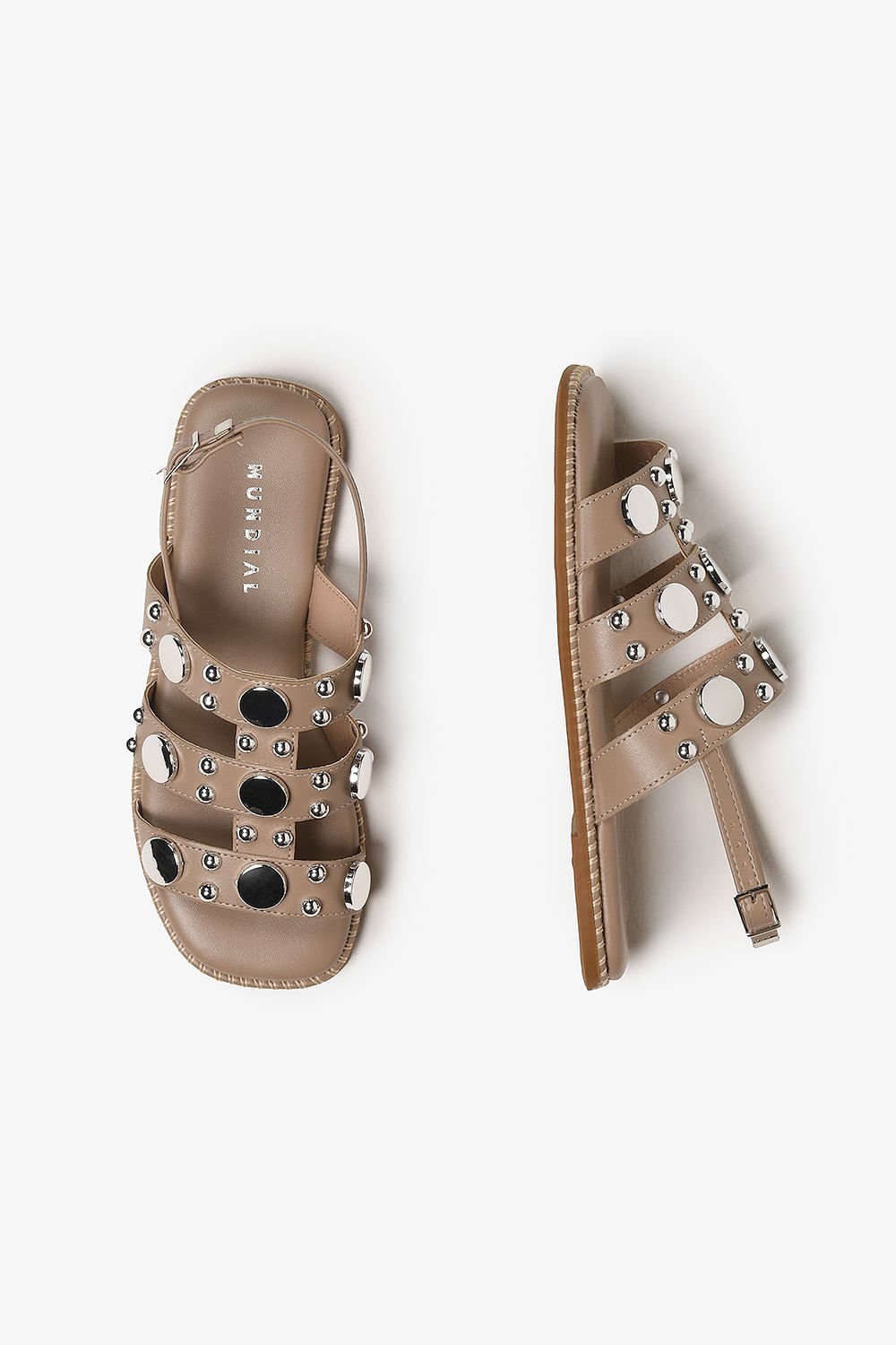 Sandália Feminina Rasteira Mundial Tabata Cinza 3