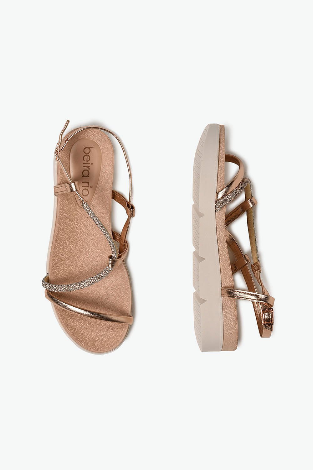 Sandália Feminina Papete Beira Rio Julya Rosa 3