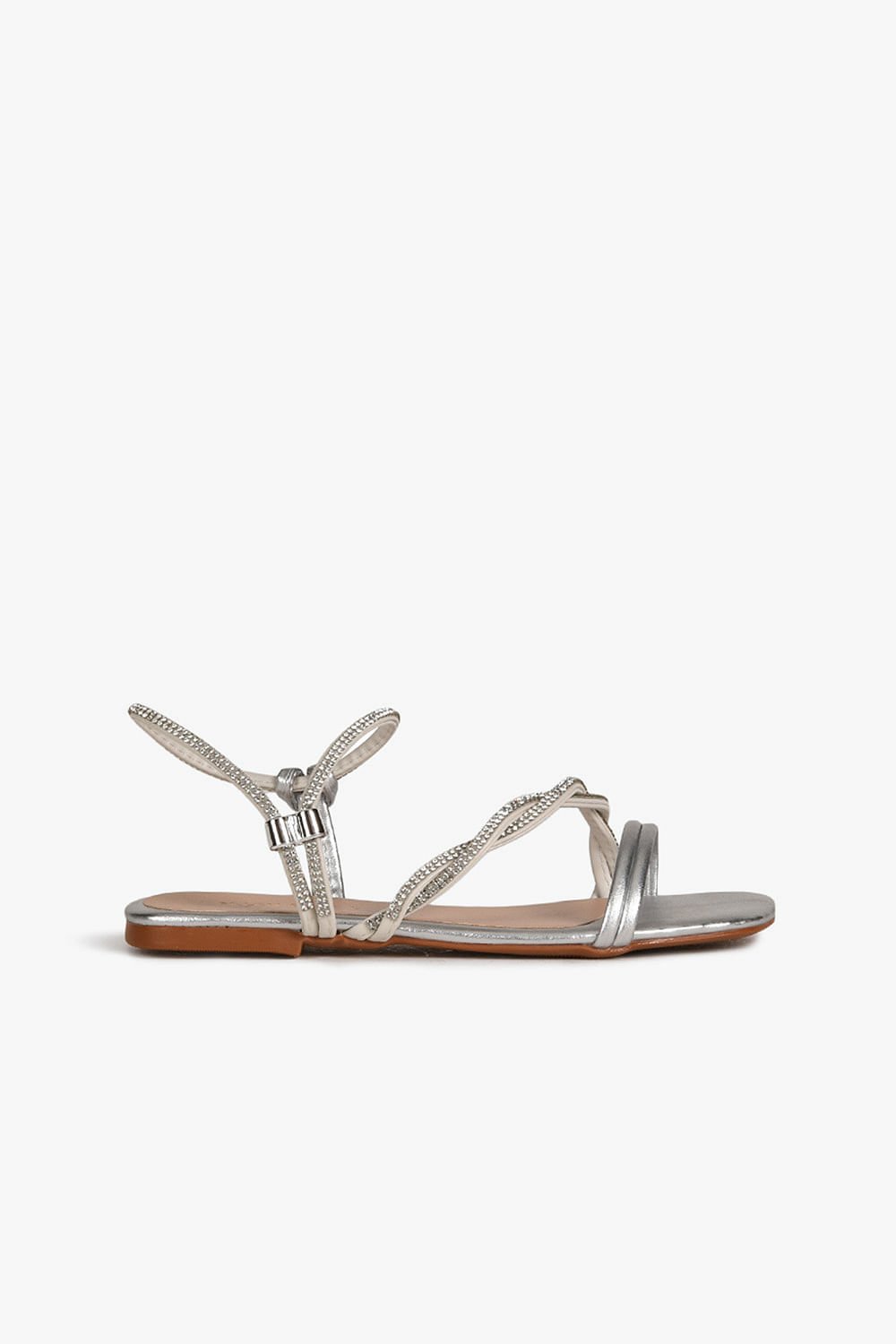 Sandália Feminina Rasteira Mundial Yarina Prata 1