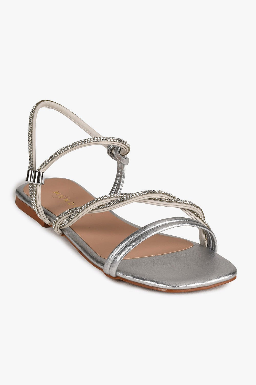 Sandália Feminina Rasteira Mundial Yarina Prata 4