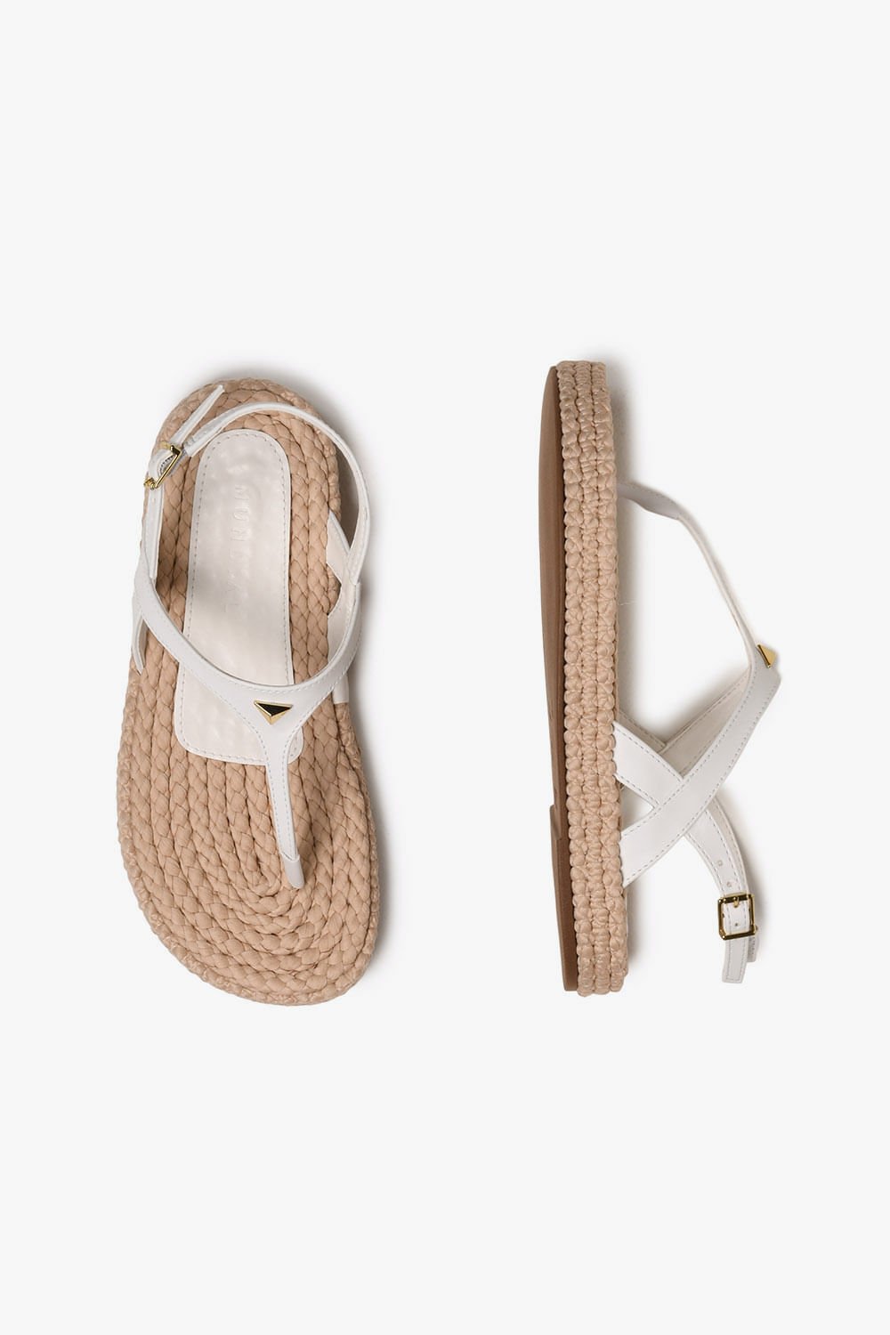 Sandália Feminina Rasteira Mundial Syeni Branco 3