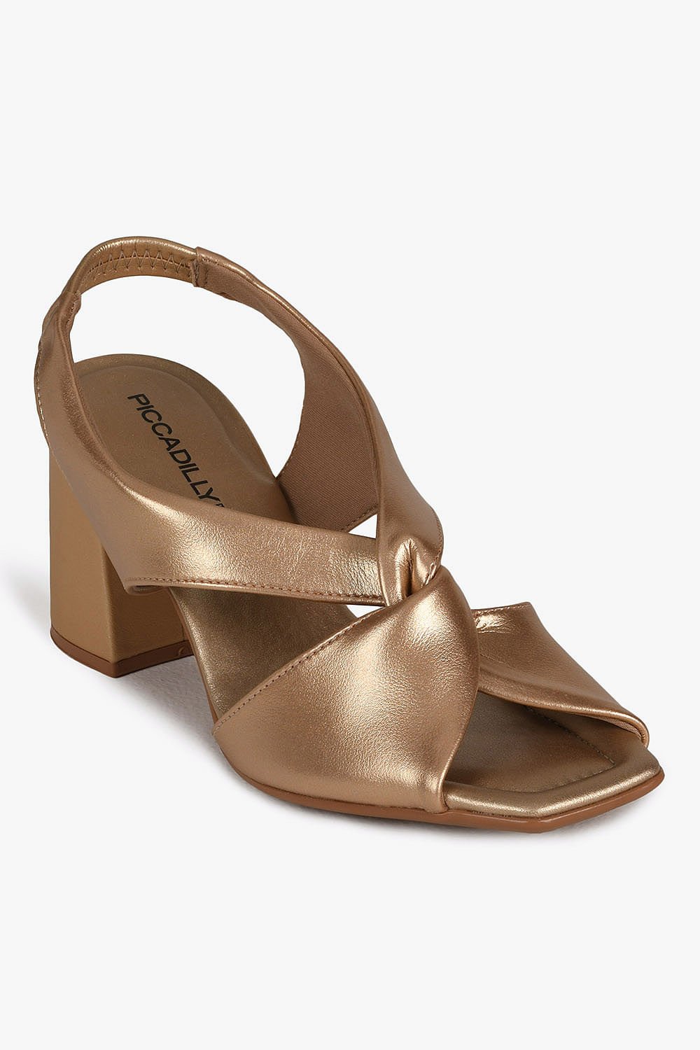 Sandália Feminina Salto Alto Piccadilly Georgine Dourado 4