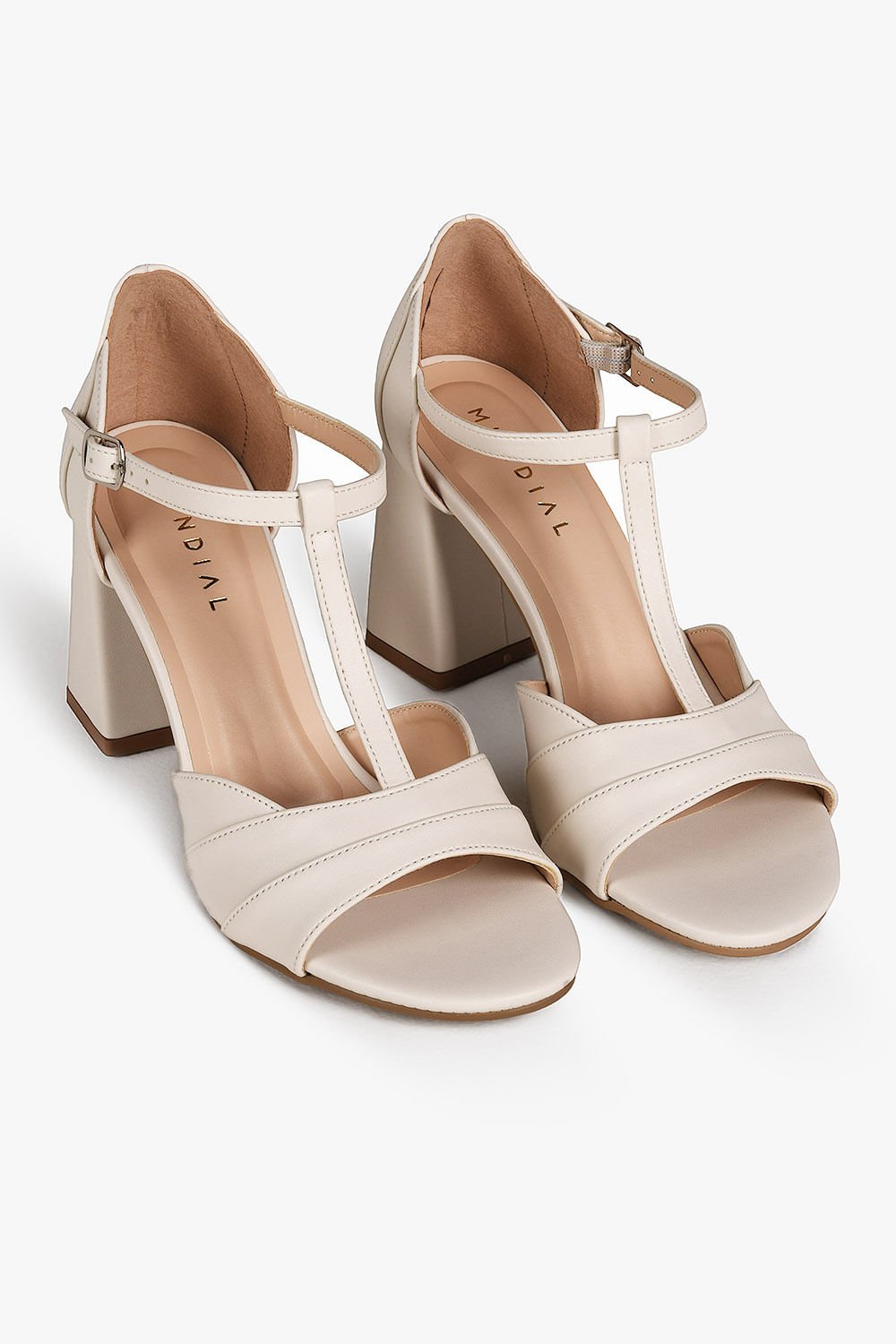 Sandália Feminina Peep Toe Mundial Amandine Branco 2