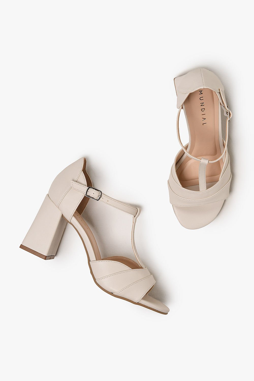 Sandália Feminina Peep Toe Mundial Amandine Branco 3