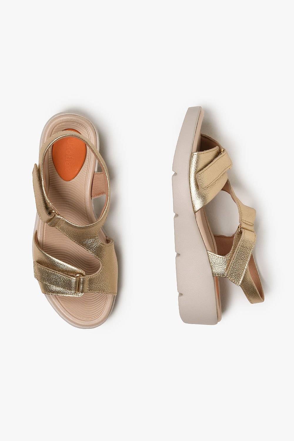 Sandália Feminina Anabela Usaflex Lisiane Dourado 3