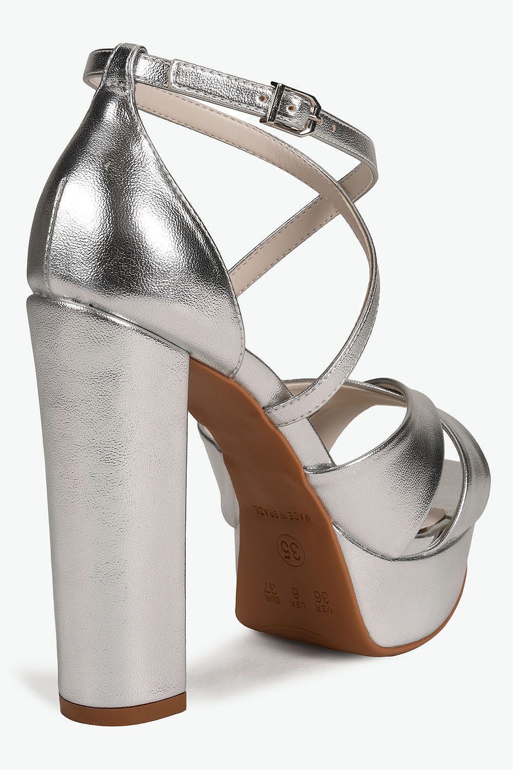 Sandália Feminina Meia-Pata Mundial Myrelle Prata 4