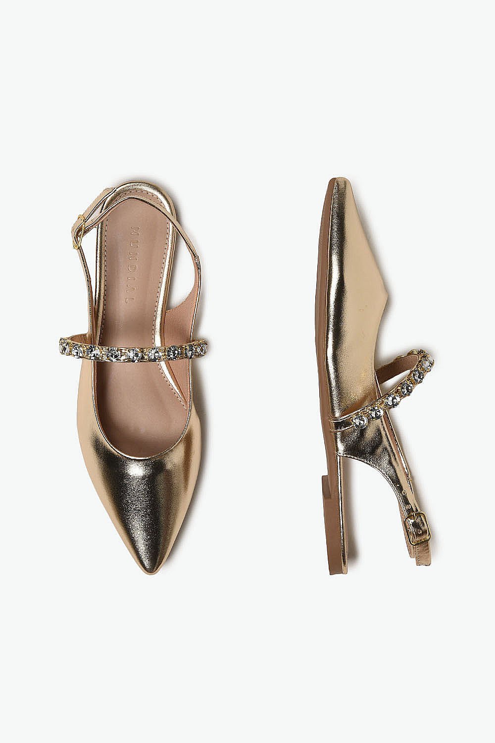 Sapatilha Feminina Slingback Mundial Aurelin Dourado 3