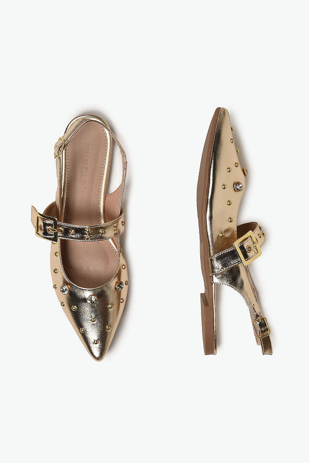 Sapatilha Feminina Slingback Mundial Aurimar Dourado 6