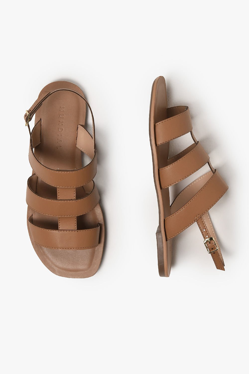 Sandália Feminina Rasteira Mundial Rozania Marrom 3