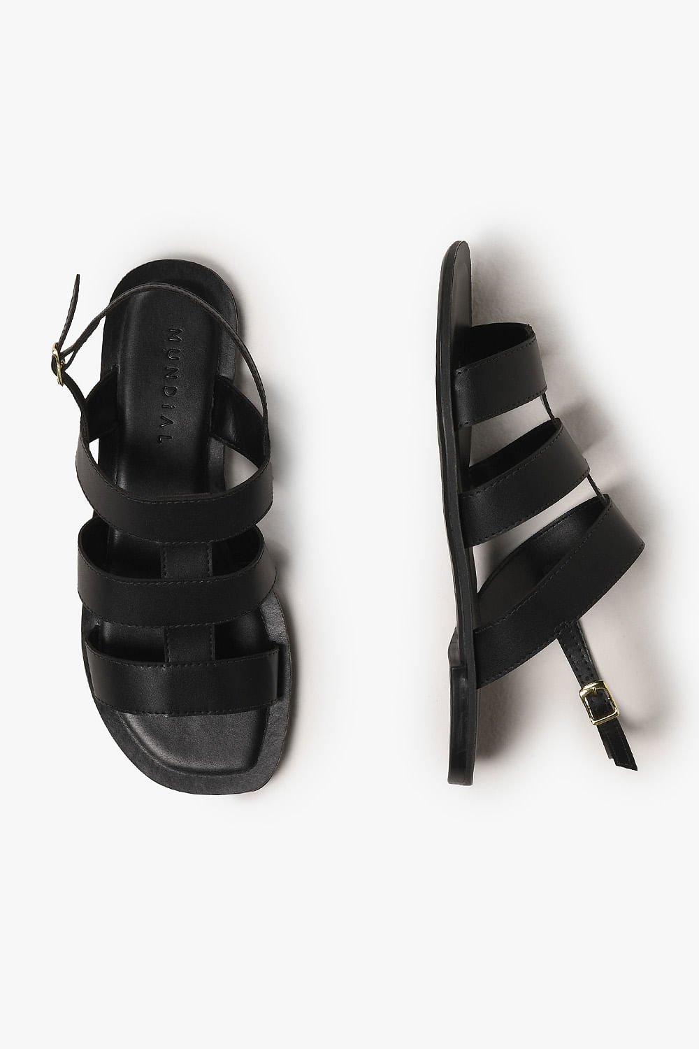 Sandália Feminina Rasteira Mundial Rozania Preto 3