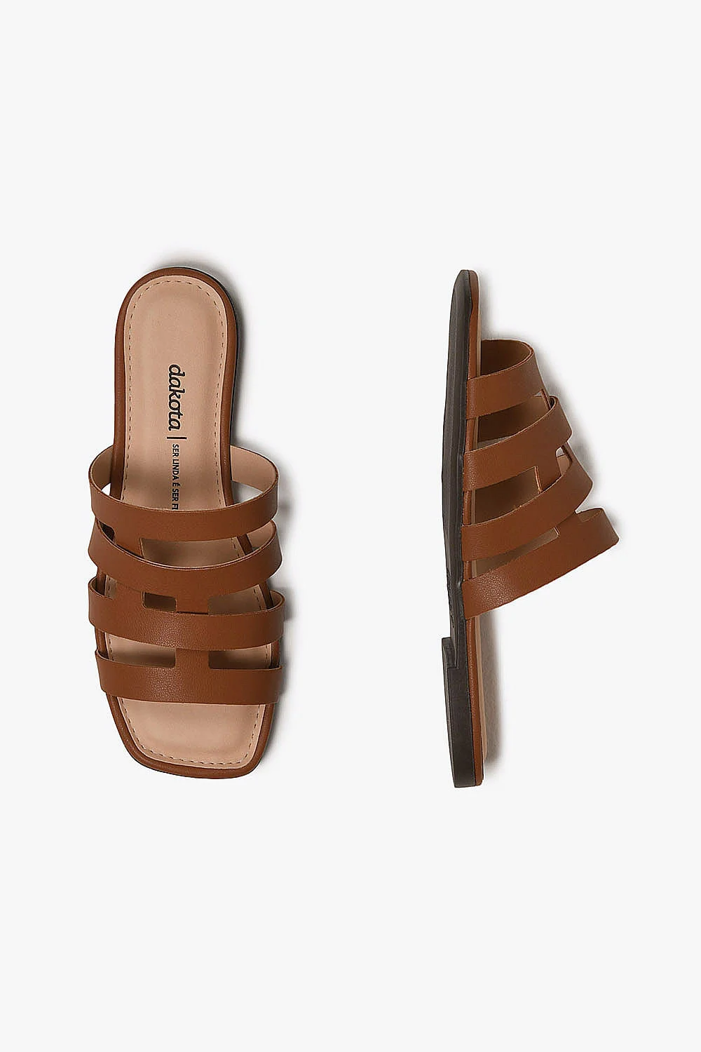 Sandália Rasteira Dakota Mony Marrom 3