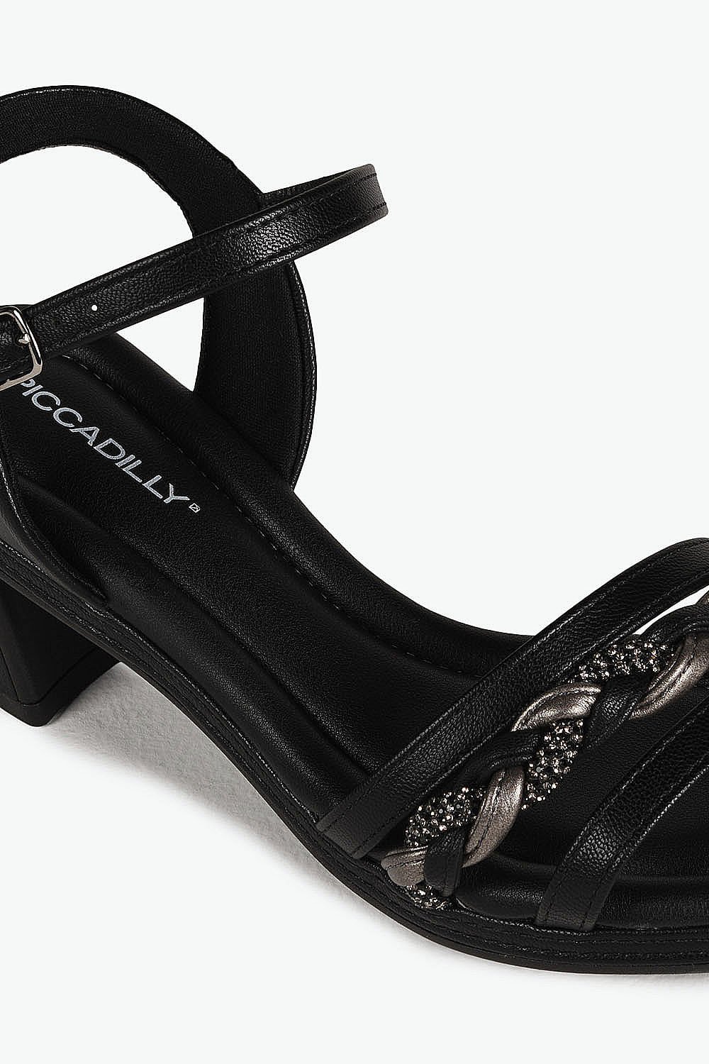 Sandália Feminina Salto Médio Piccadilly Selen Preto 2