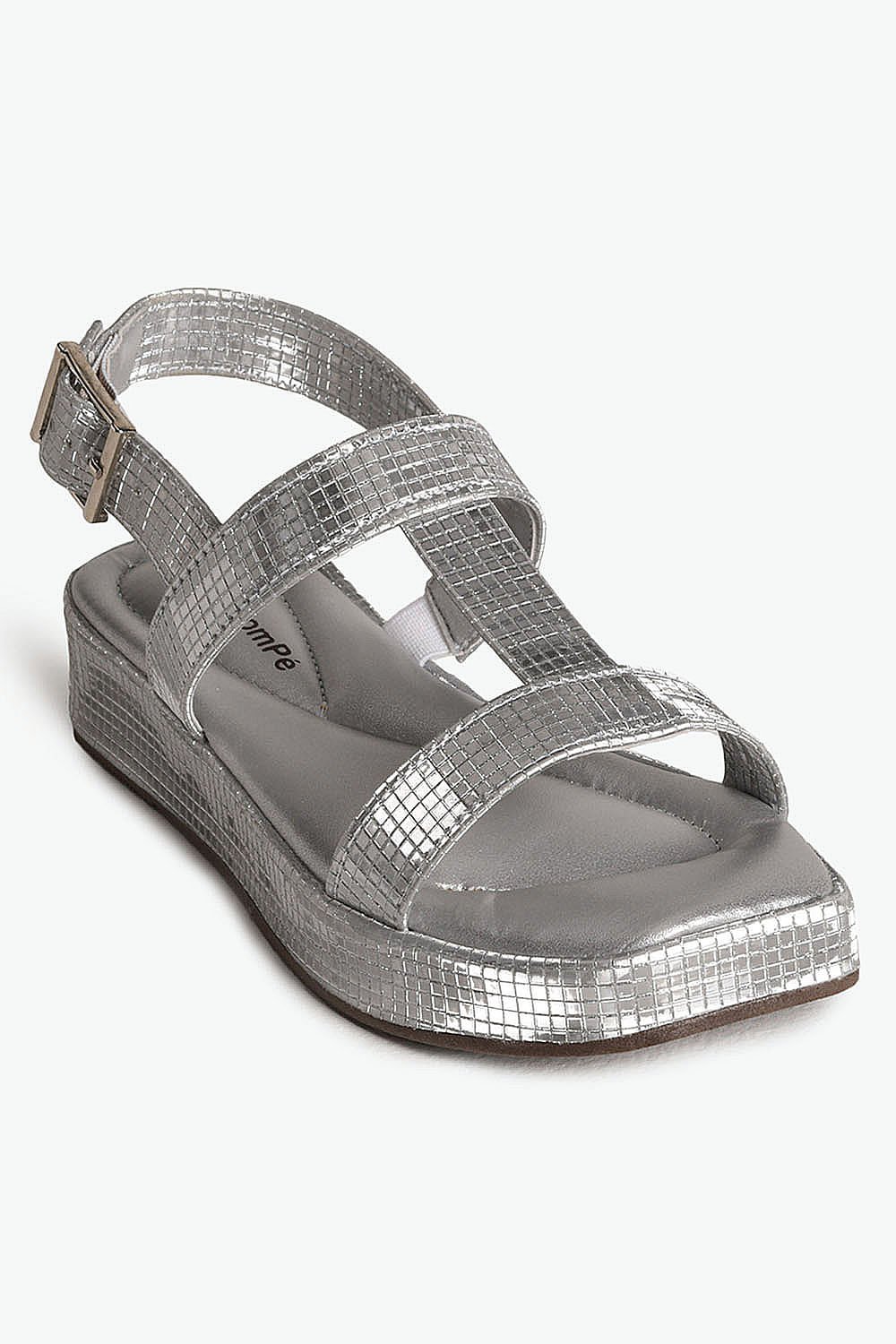 Sandália Infantil Flatform Pé Com Pé Analys Prata 4