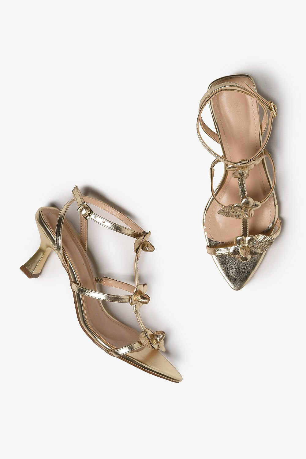 Sandália Feminina Salto Alto Mundial Moon Dourado 8