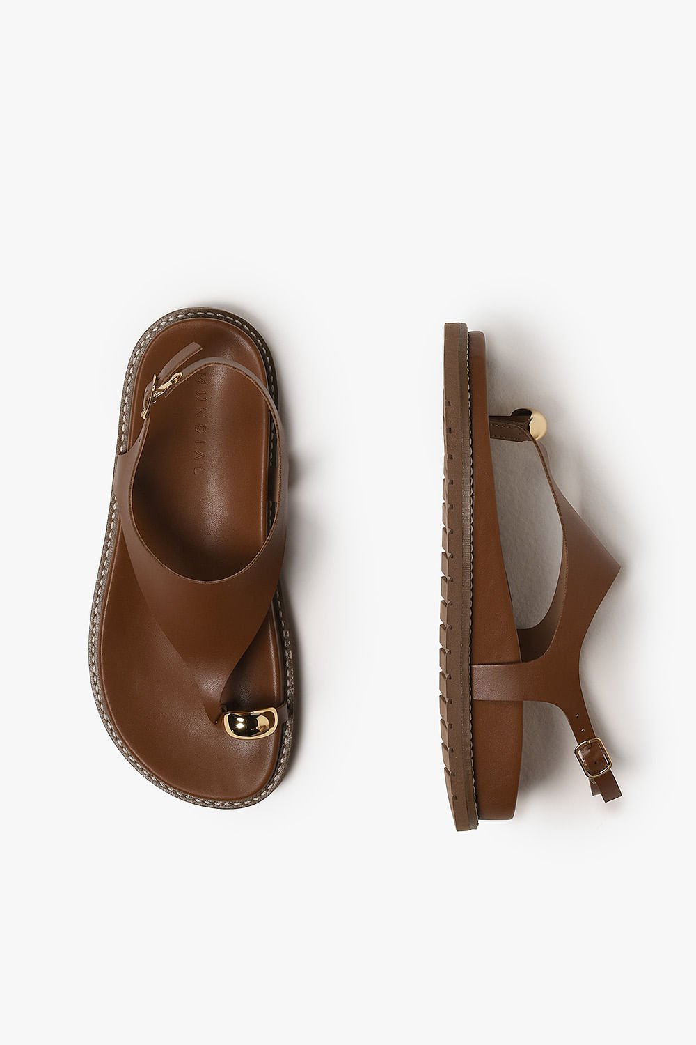 Sandália Feminina Papete Mundial Cilene Marrom 3