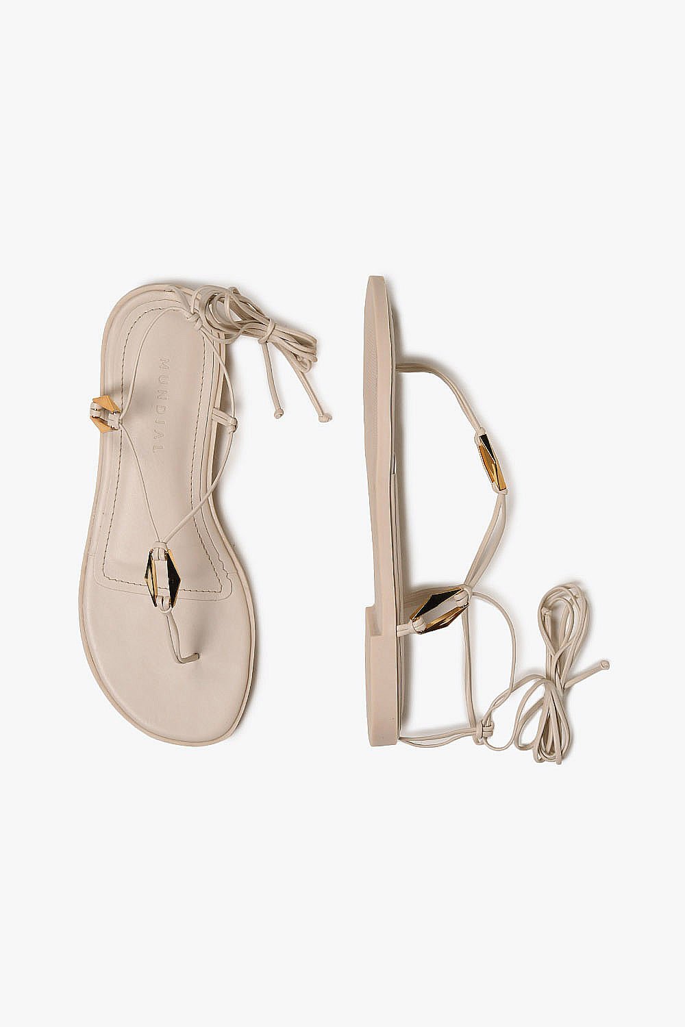 Sandália Feminina Rasteira Mundial Holivia Branco 3