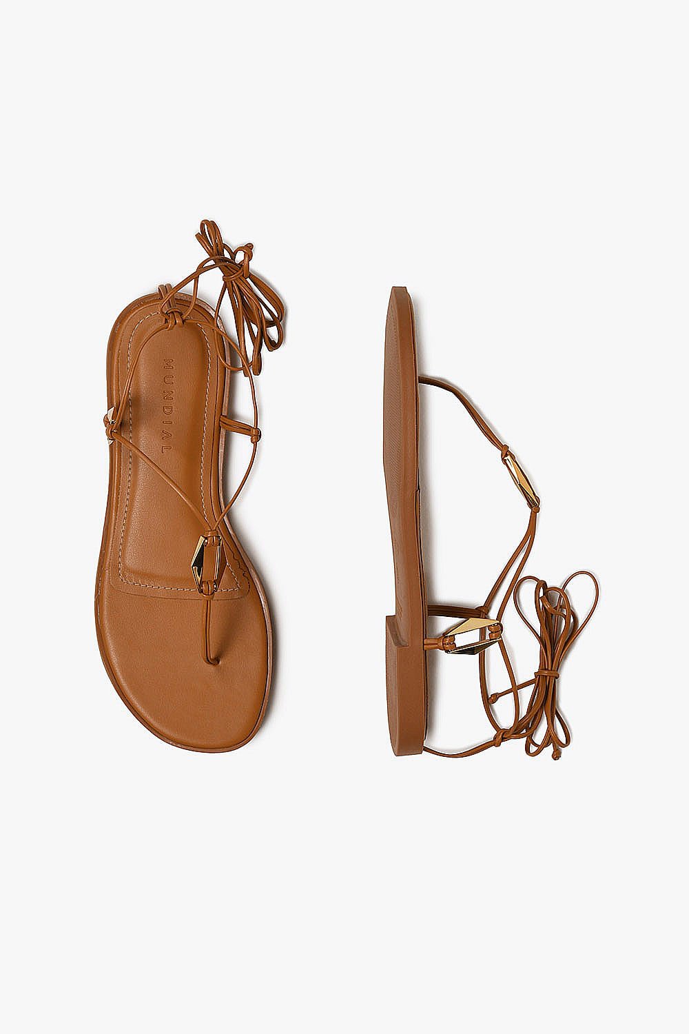 Sandália Feminina Rasteira Mundial Holivia Marrom 3