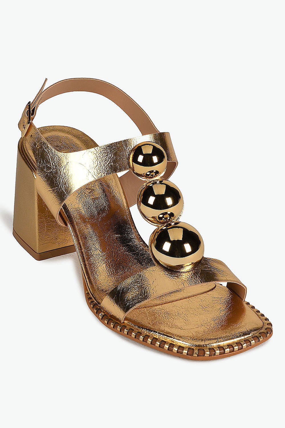 Sandália Feminina Salto Alto Mundial Sakura Dourado 4