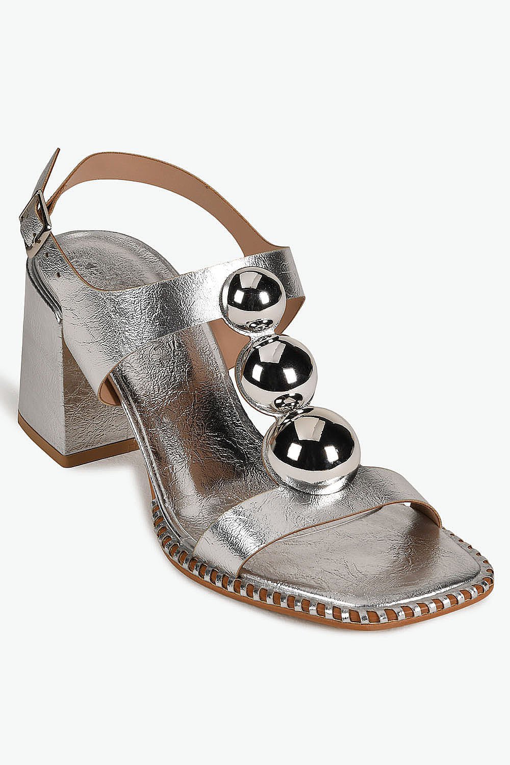 Sandália Feminina Salto Alto Mundial Sakura Prata 4