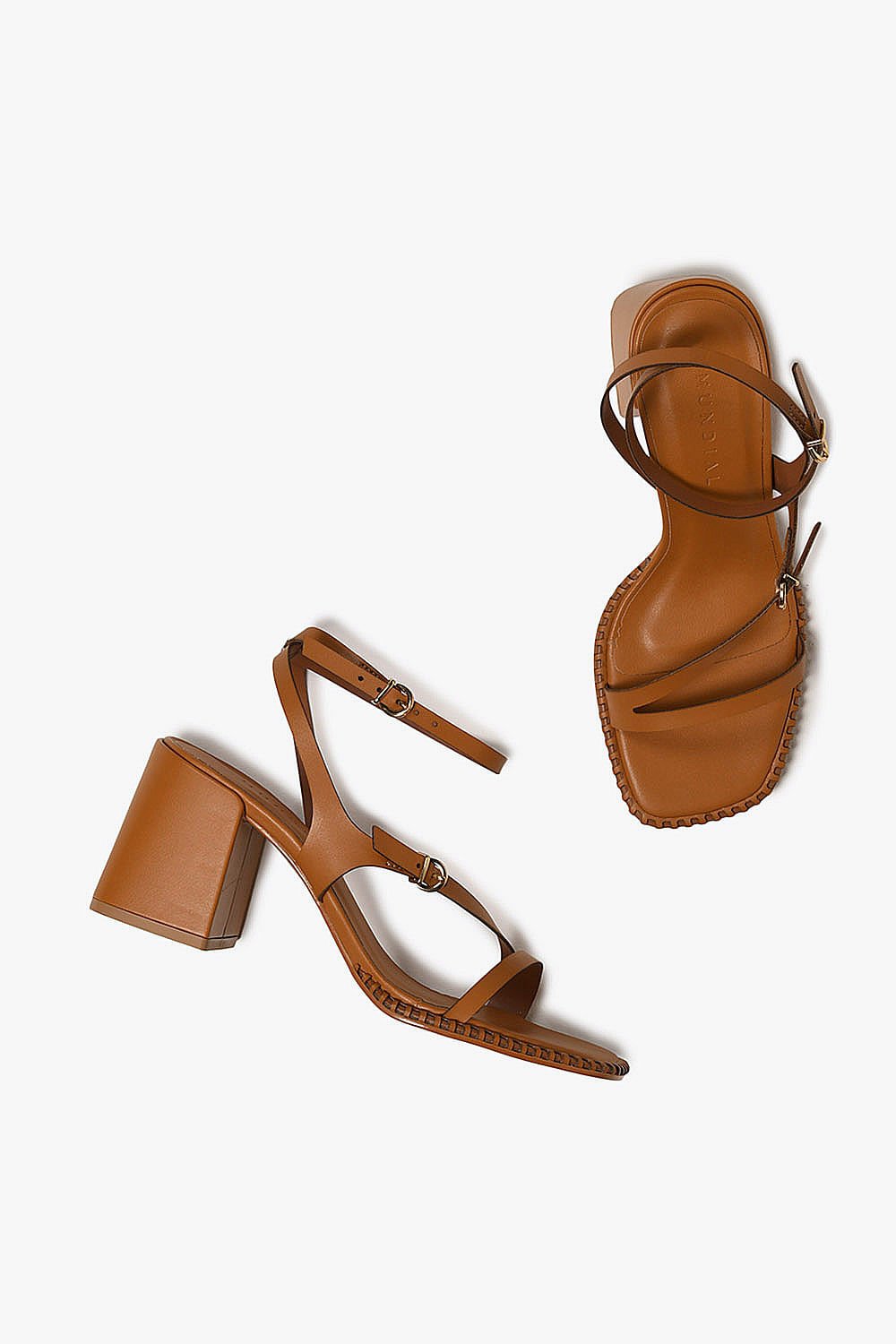 Sandália Feminina Salto Alto Mundial Dylan Marrom 3