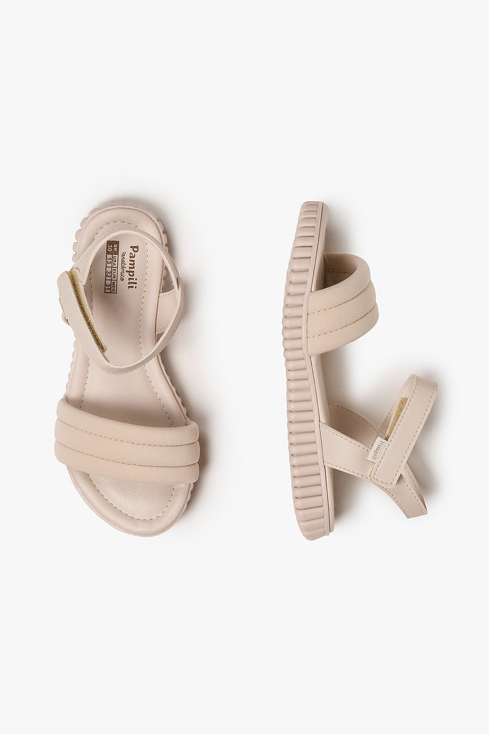 Sandália Infantil Pampili Ginna Menina Bege 3