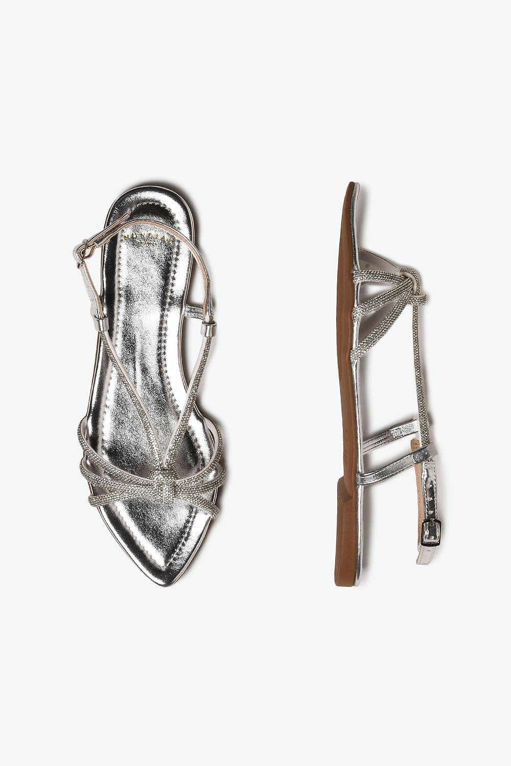 Sandália Feminina Rasteira Mundial Tamina Prata 3