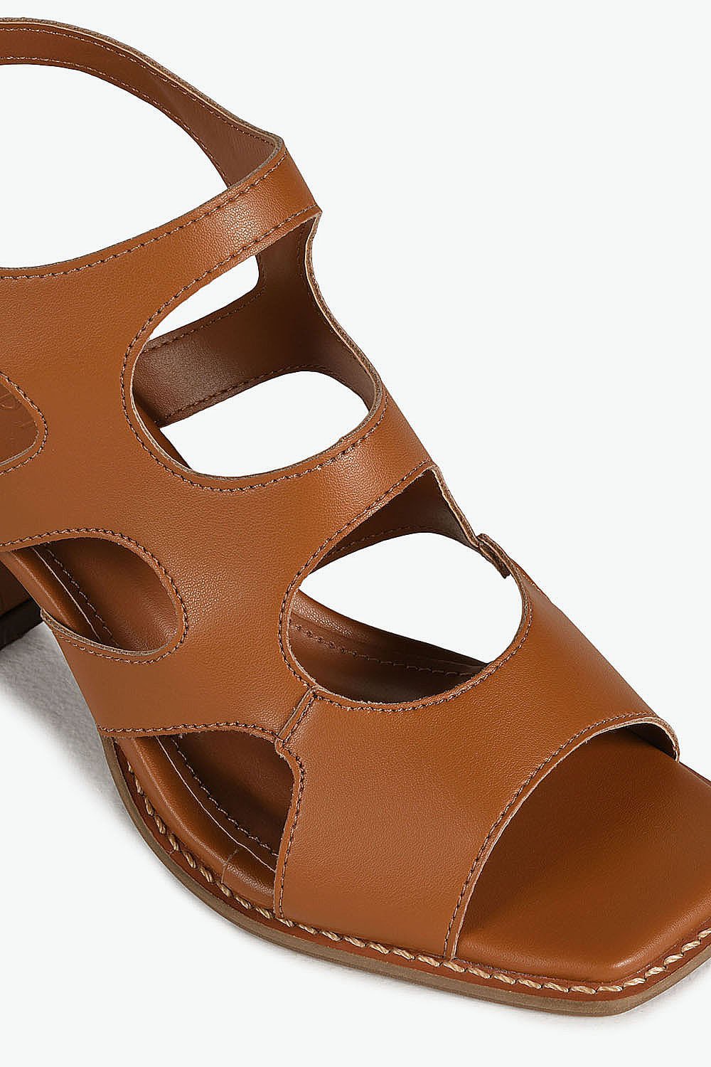 Sandália Feminina Salto Alto Mundial Elizandre Marrom 2