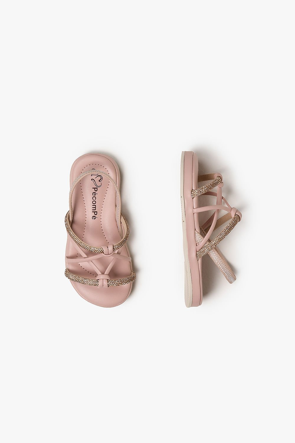 Sandália Infantil Pé Com Pé Fran Menina Bege 3