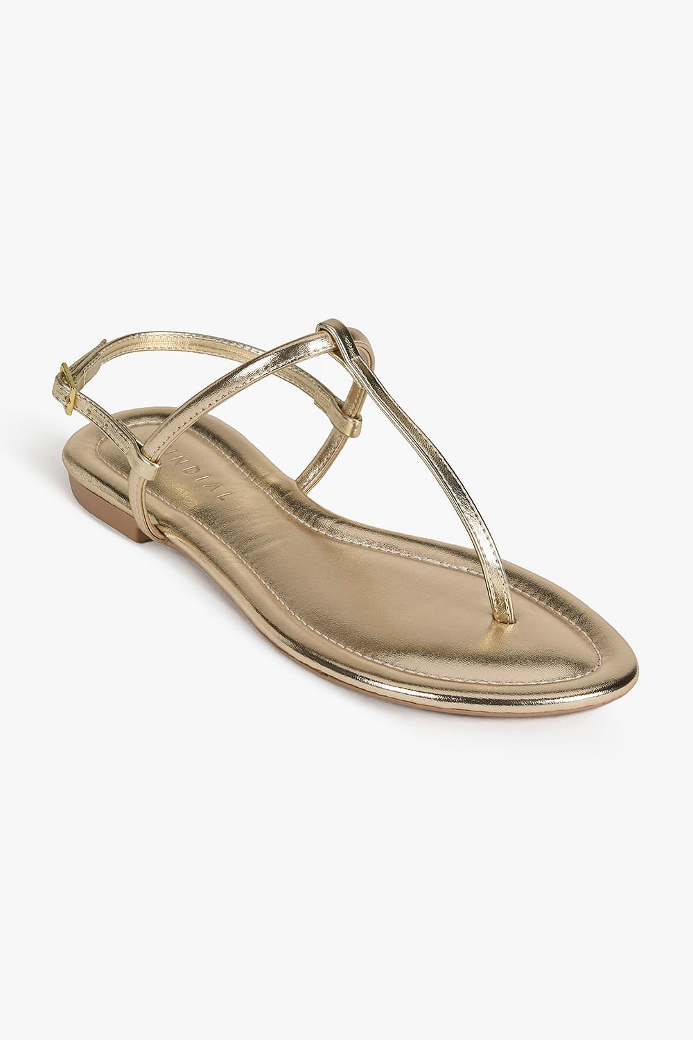 Sandália Feminina Rasteira Mundial Lucema Dourado 4