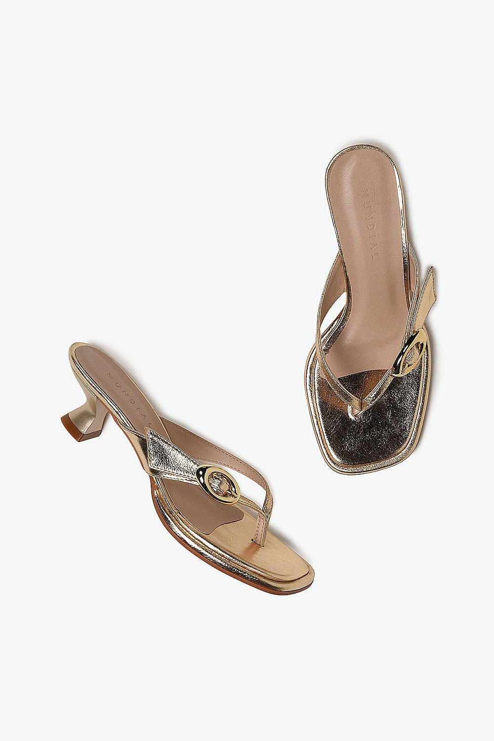 Tamanco Feminino Salto Médio Mundial Atalia Dourado 3