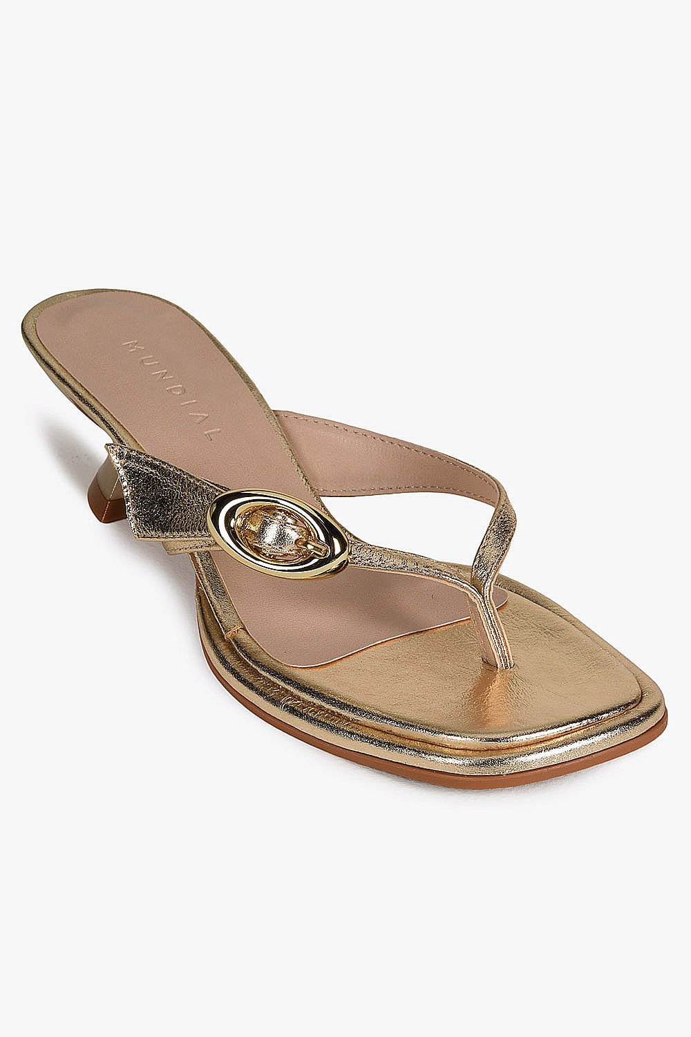 Tamanco Feminino Salto Médio Mundial Atalia Dourado 4