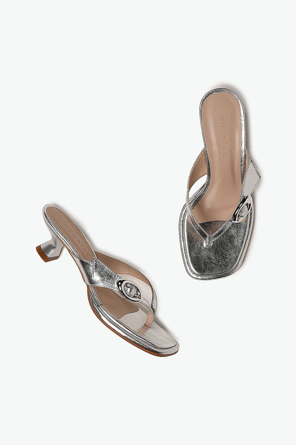 Tamanco Feminino Salto Médio Mundial Atalia Prata 3