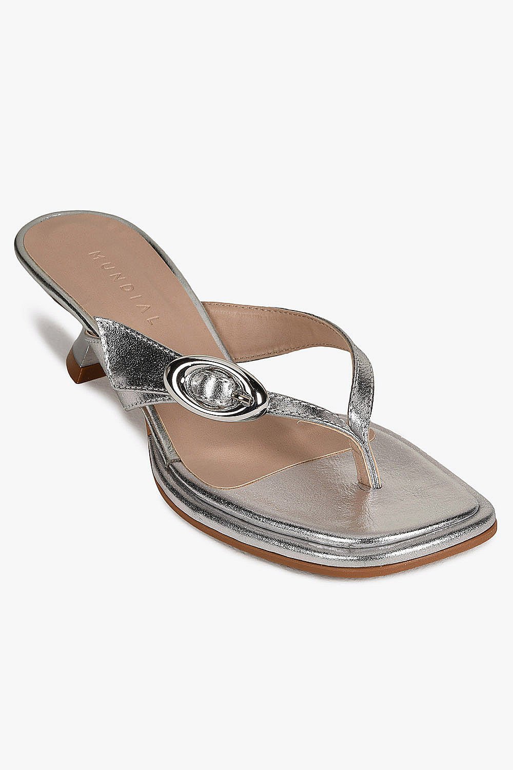 Tamanco Feminino Salto Médio Mundial Atalia Prata 4