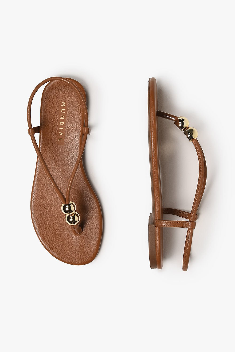 Sandália Feminina Rasteira Mundial Lucyane Marrom 3