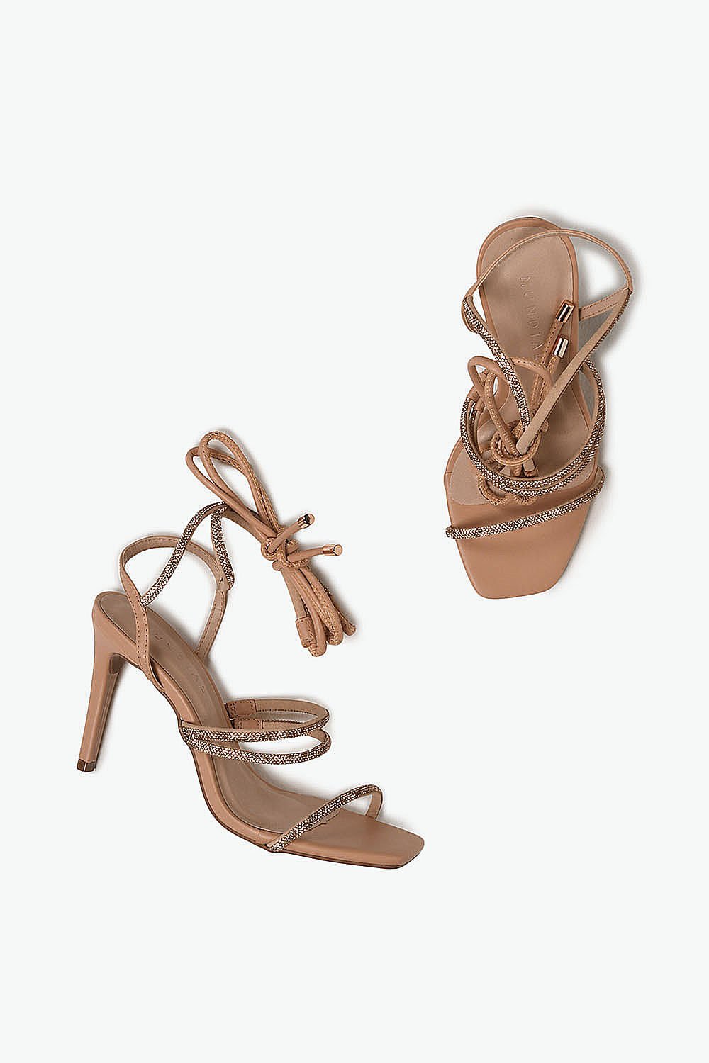 Sandália Feminina Salto Alto Mundial Saturno Bege 3