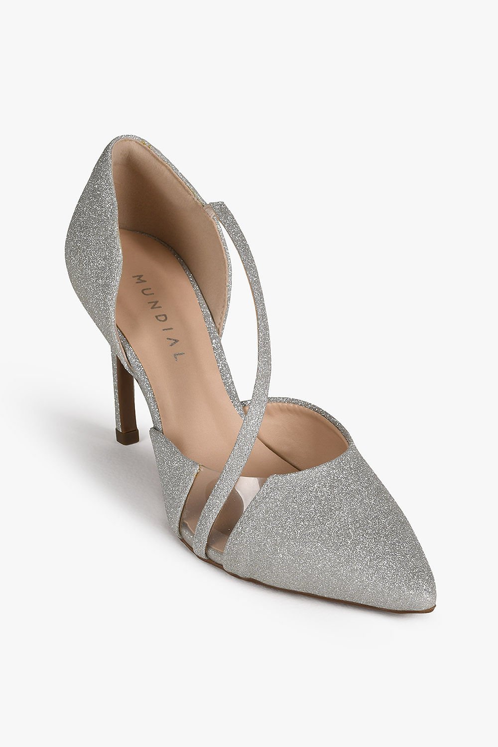 Scarpin Feminino Salto Alto Mundial Olivya Prata 4