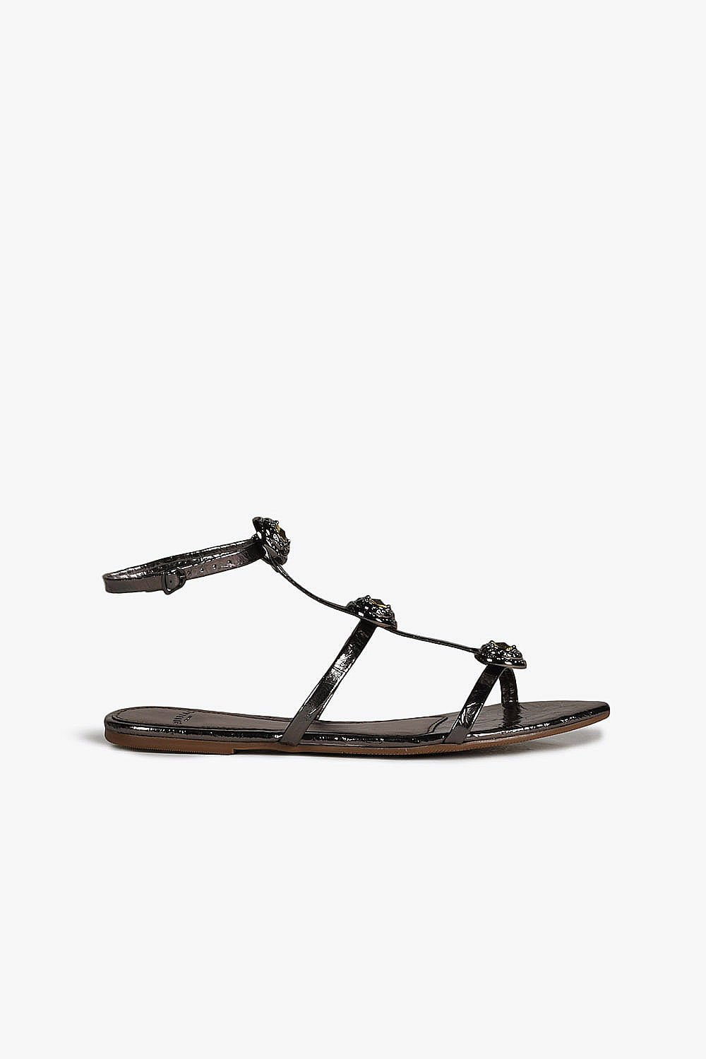 Sandália Feminina Rasteira Mundial Keyla Cinza 1