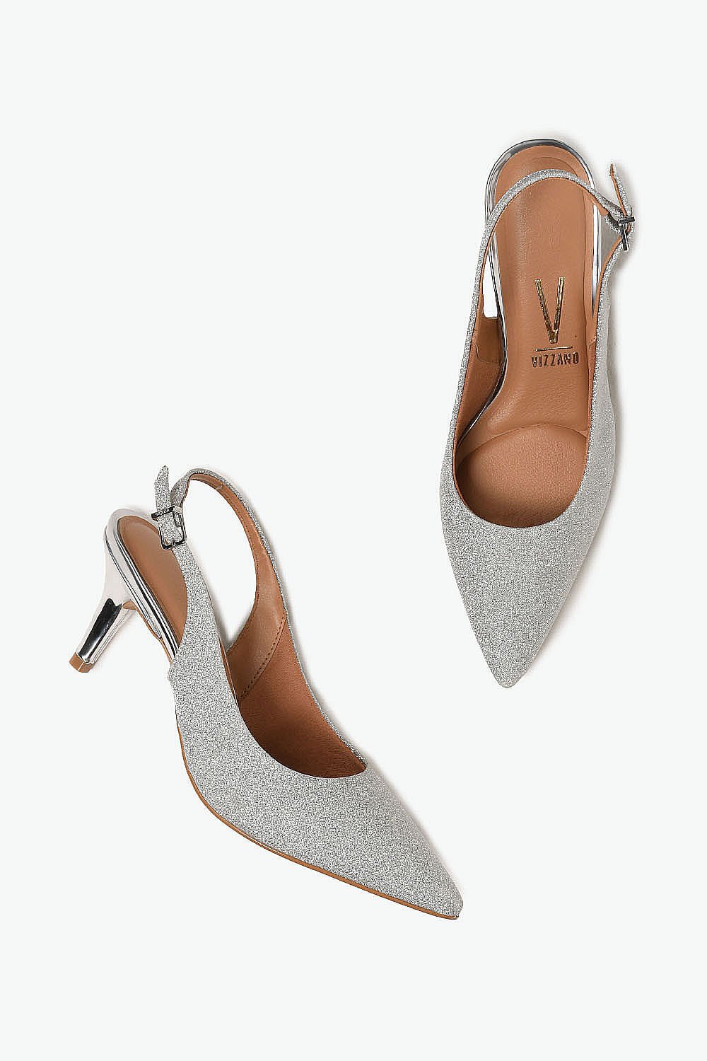 Scarpin Feminino Slingback Vizzano Louisiana Prata 3