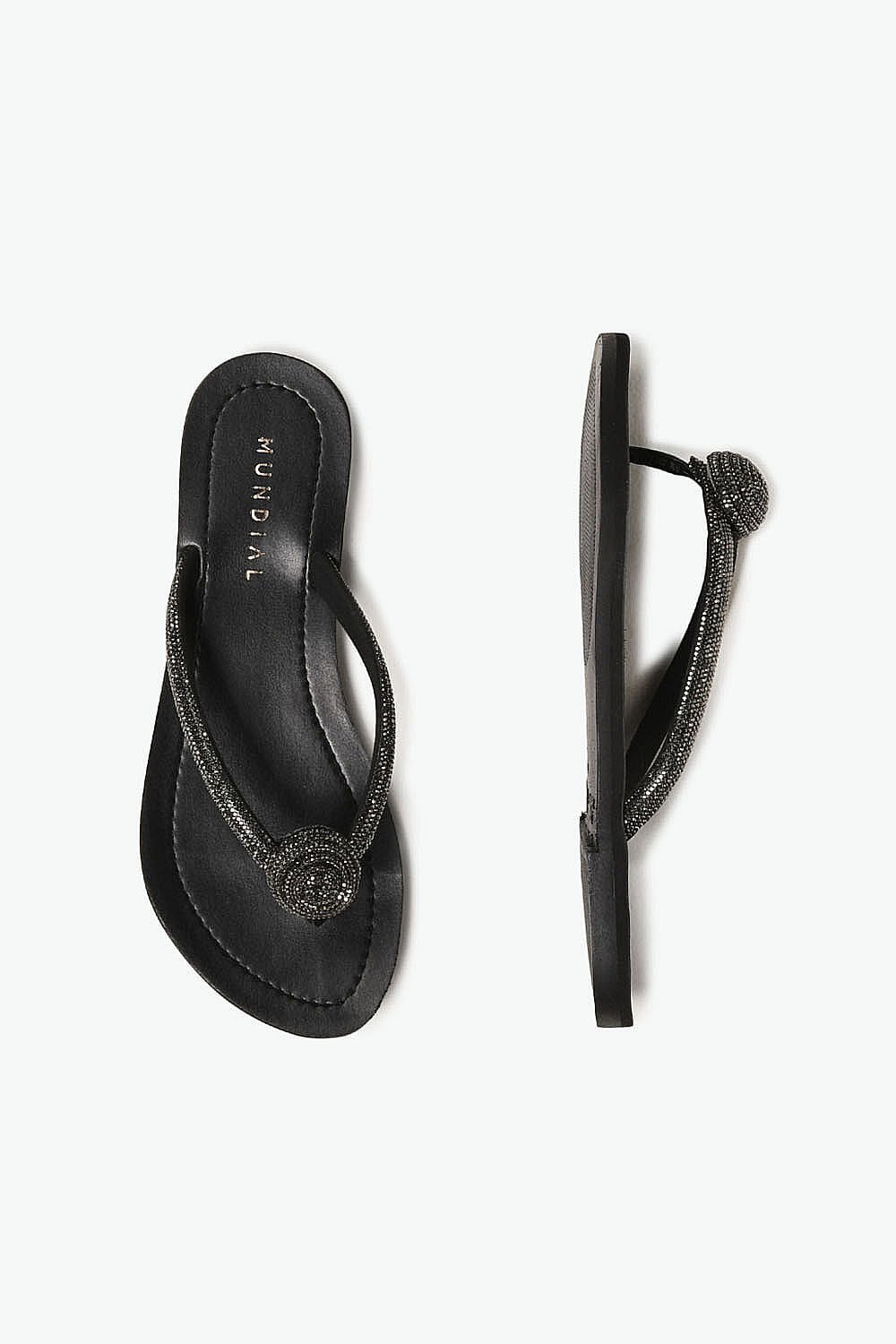 Chinelo Feminino Mundial Charlotte Preto 3