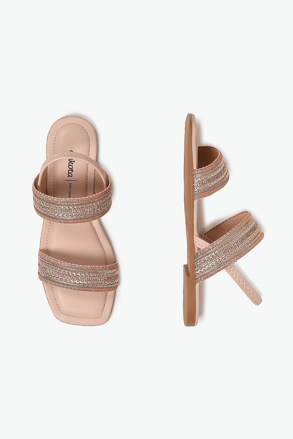 Sandália Feminina Rasteira Dakota Lise Rosa 3