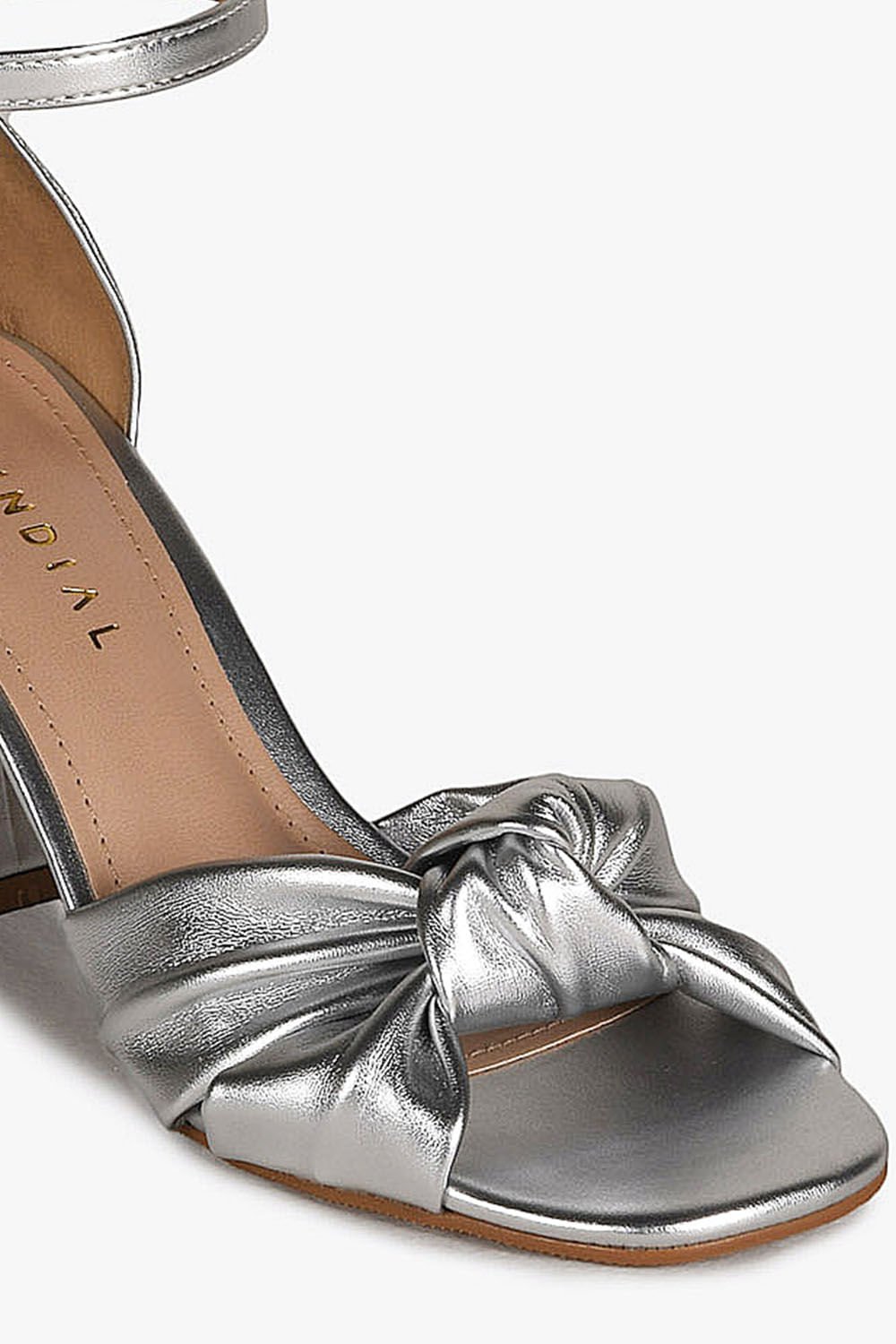 Sandália Feminina Salto Médio Mundial Valkiria Prata 2