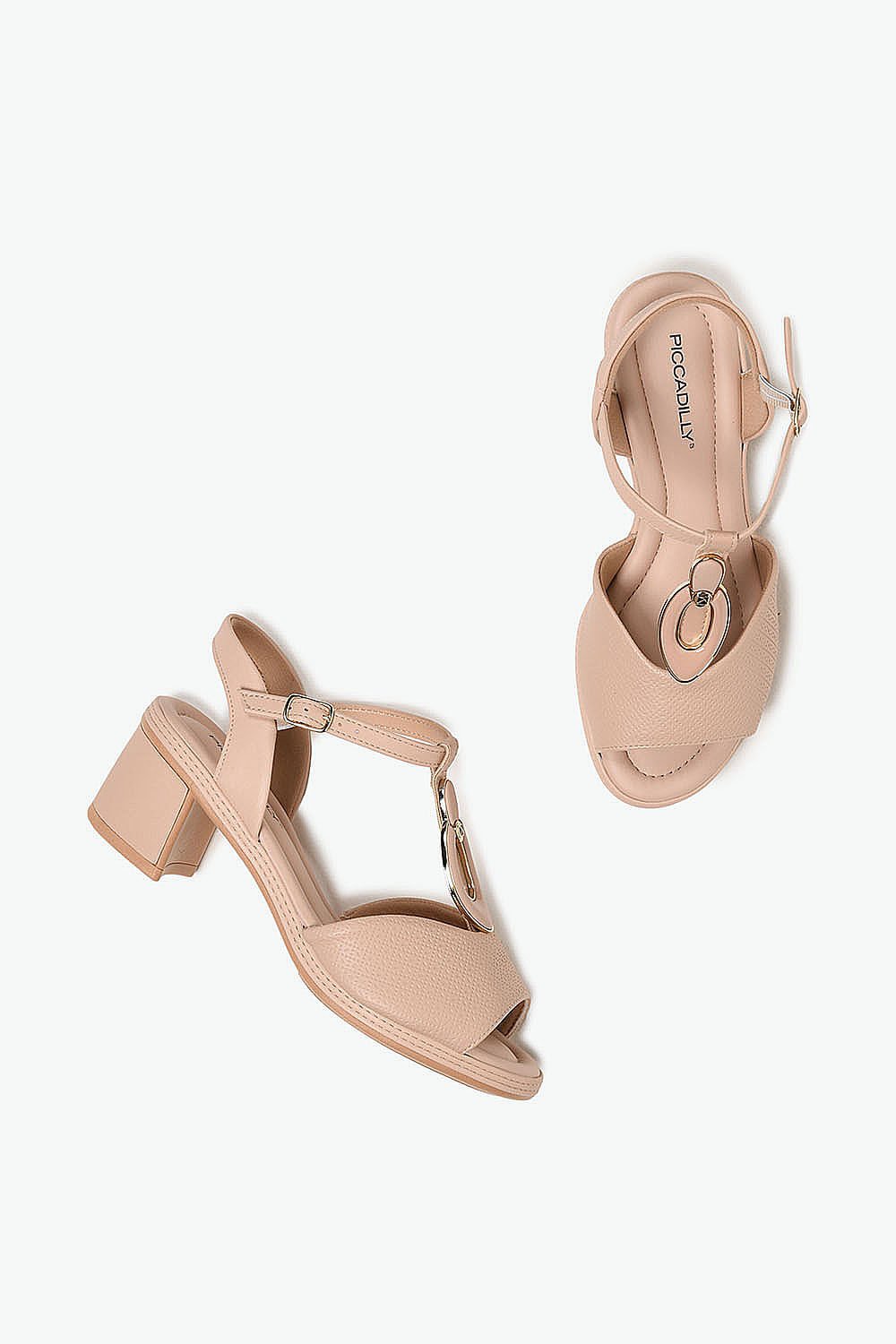 Sandália Feminina Salto Médio Piccadilly Marylia Bege 3