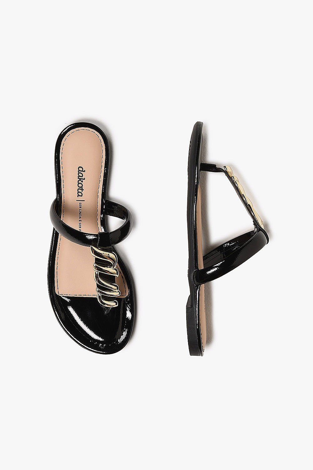 Sandália Rasteira Dakota Finen Preto 3