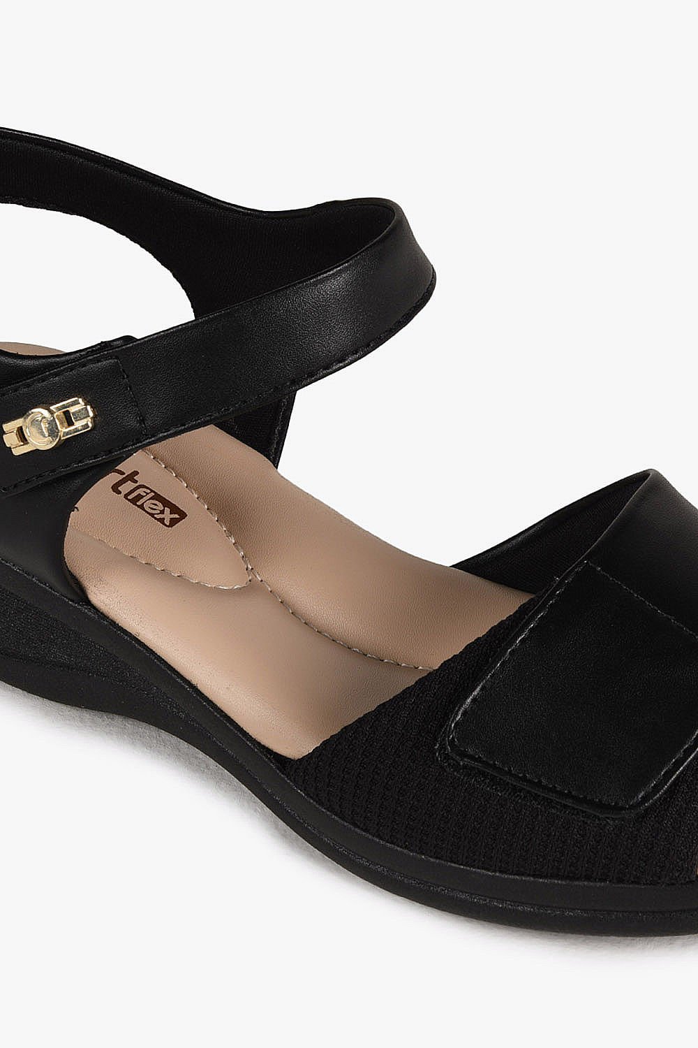 Sandália Feminina Anabela Comfortflex Grizelda Preto 2